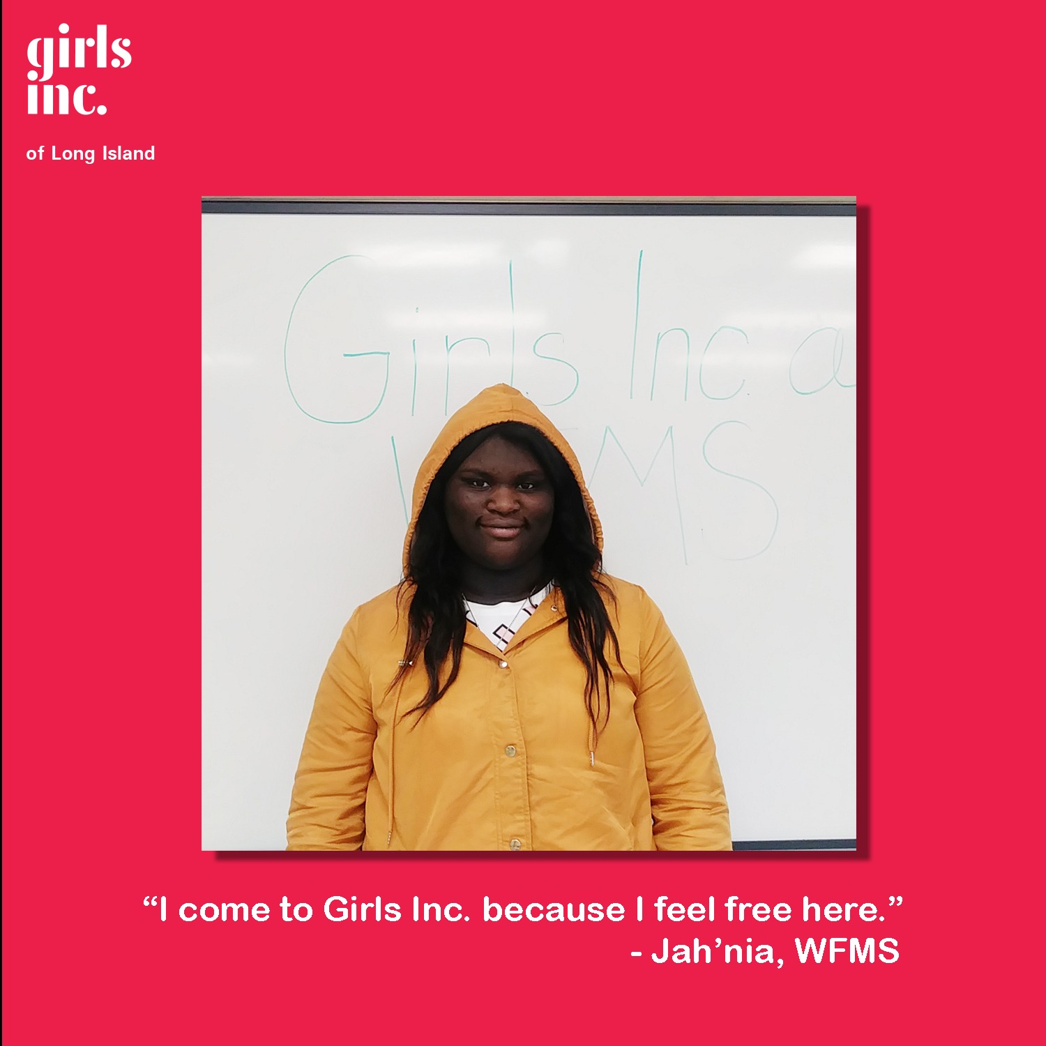 “I come to Girls Inc. because I feel free here.”